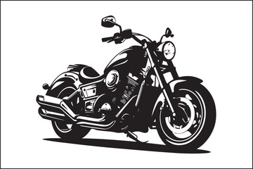 Fototapeta premium Elegant Vintage Motorcycle Vector Silhouette – Biker Lifestyle Art.