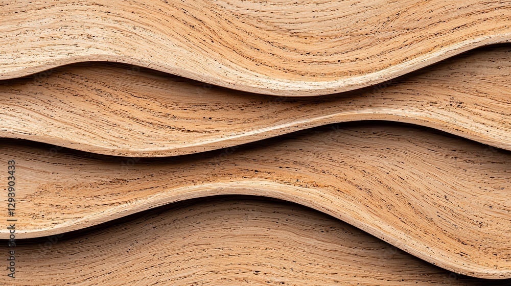 Poster wavy patterns of natural wood texture in light brown tone for design and background use