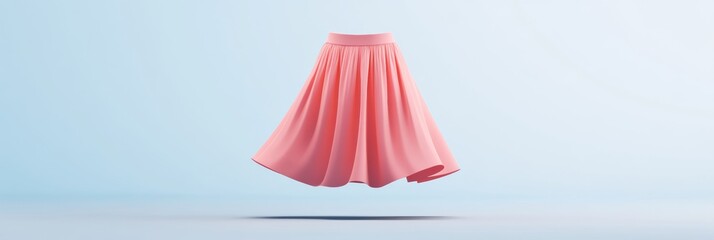 Elegant 3D Design of a Flowing Skirt Isolated on Soft Background