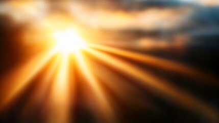 Obraz premium Golden Hour Rays: A Celestial Burst of Light
