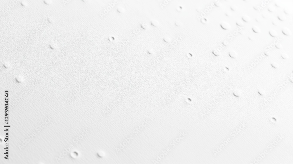 Poster a close-up view reveals a smooth white surface adorned with gentle, raised dots, casting soft shadow