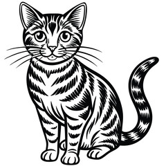 A black and white picture of a cat with glasses on it