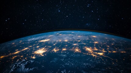 Fototapeta premium Exploring the concept of internet connectivity from outer space challenges and innovations