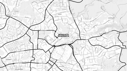 Fototapeta premium Minimalist Bergisch Gladbach Street Map with Labels and Neighborhoods