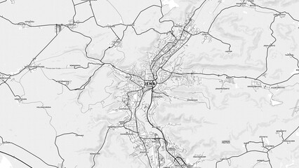 Minimalist Jena Street Map with Labels and Neighborhoods