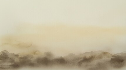 Obraz premium Soft Abstract Watercolor Landscape with Earthy Tones and Atmospheric Haze, Minimalist and Dreamy Natural Aesthetic Background 