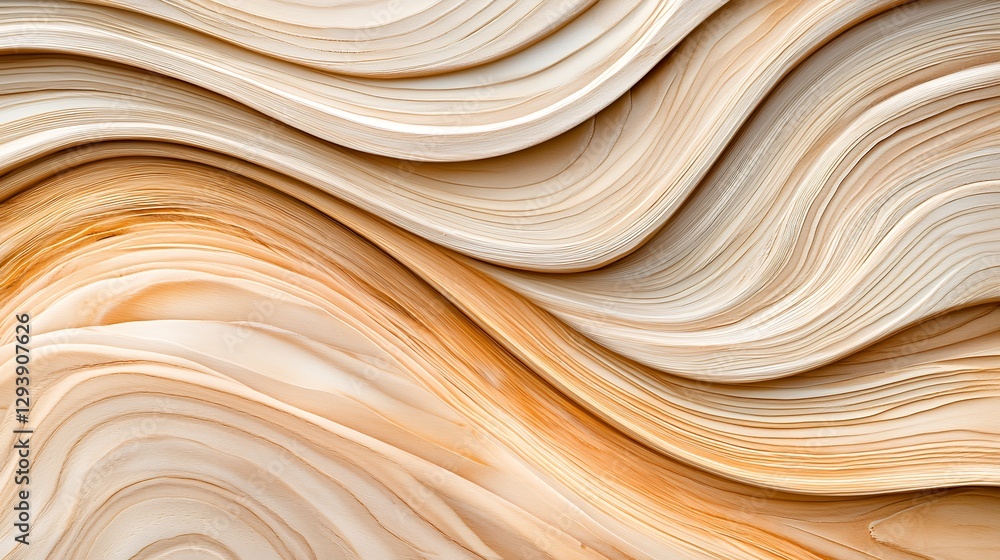 Poster abstract beige and caramel wavy texture background with modern artistic design