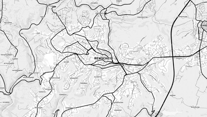 Obraz premium Minimalist Remscheid Street Map with Labels and Neighborhoods
