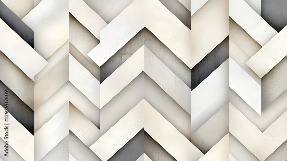 Poster abstract beige and gray zigzag pattern geometric design with layered paper texture