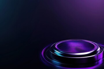 A vibrant, circular design with purple hues and ripple effects, set against a dark background, creating a visually striking abstract image.