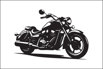 Obraz premium Elegant Vintage Motorcycle Vector Silhouette – Biker Lifestyle Art.