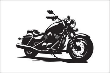 Elegant Vintage Motorcycle Vector Silhouette – Biker Lifestyle Art.