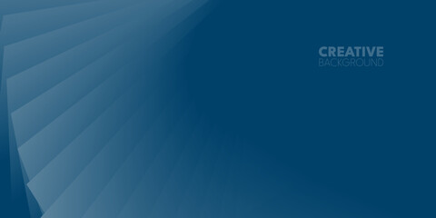 A blue background features an abstract geometric pattern on the left, and the text in the upper right. 