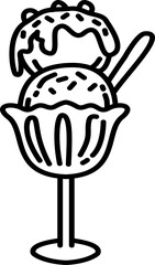 Hand drawn summer ice cream doodle illustration