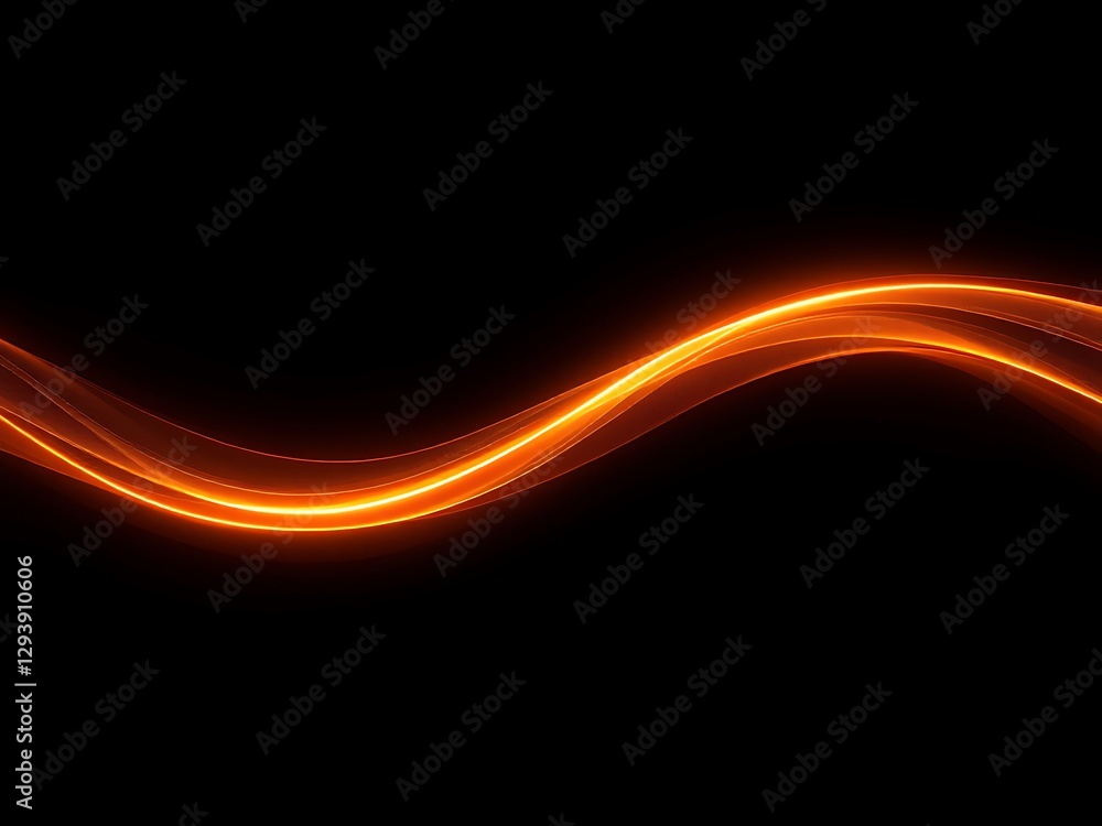 Poster glowing curvilinear light streaks on a dark background creating a captivating visual effect display