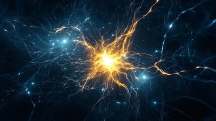 Cosmic energy explosion with bright light and intricate patterns