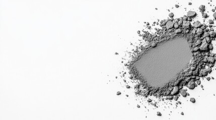 Gray powder scattered on a clean surface for construction use