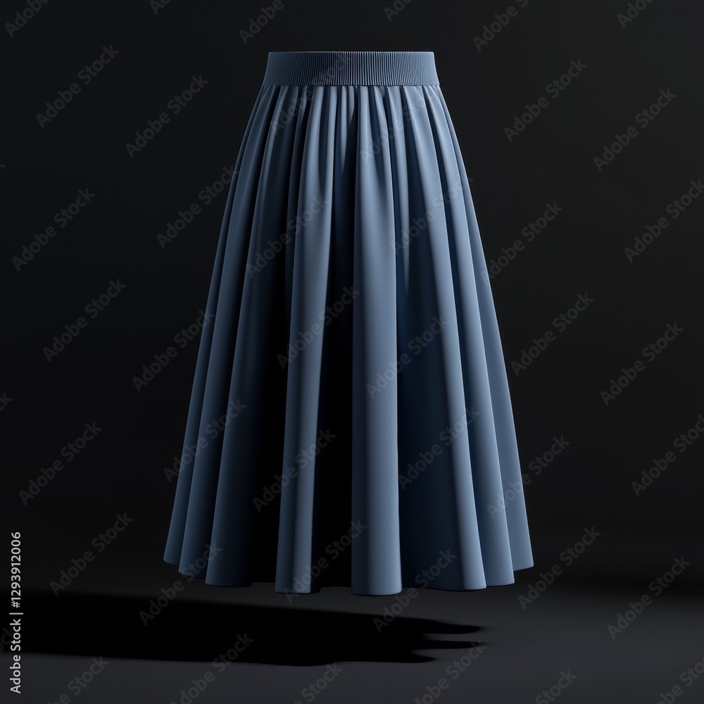 Poster realistic 3d icon of a skirt with cast shadow on isolated background