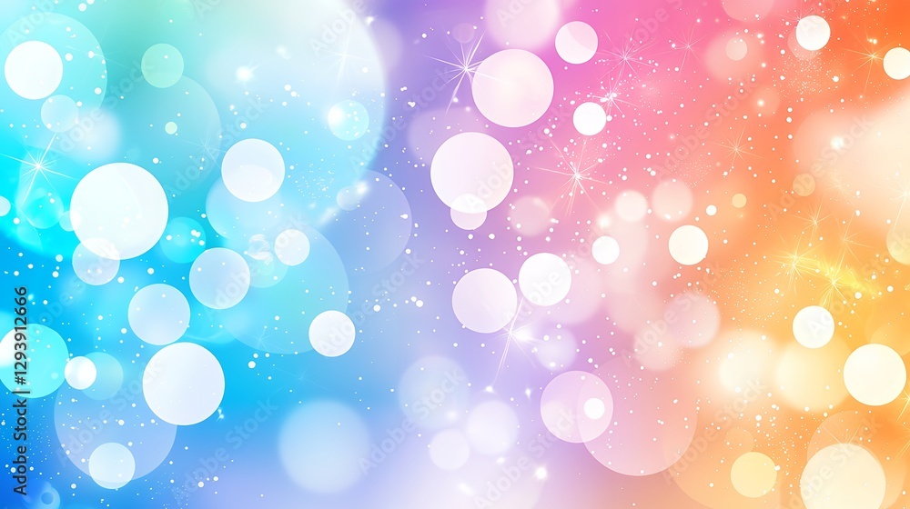 Poster abstract bokeh background with sparkling lights in soft pastel hues and defocused circles