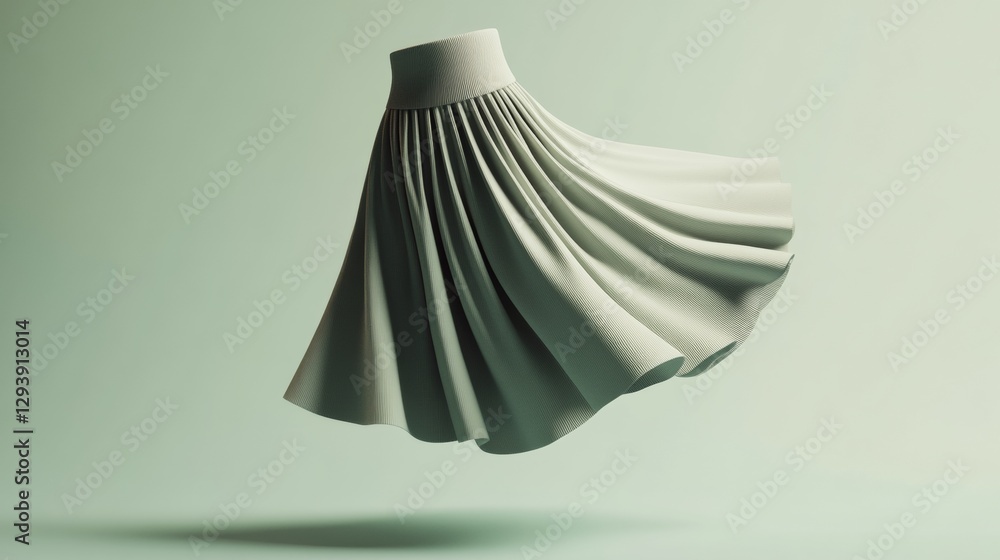 Poster 3d textured floating skirt icon on simple background