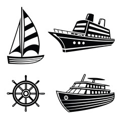 Harbor and Port Ship Icons Marine Symbols
