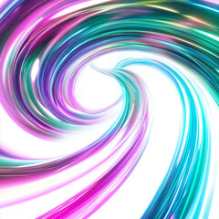 Obraz premium futuristic energy wave of neon blue, green, and pink hues, dynamically pulsing and radiating outward in a sci-fi-inspired style on a pure white background