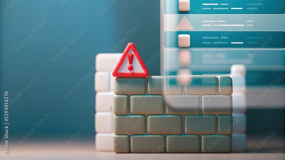Poster phishing protection and fraud cybersecurity, a cyber defense firewall effectively blocking a phishin