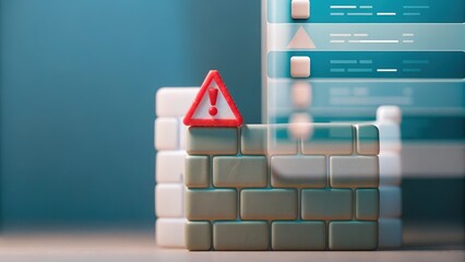 Phishing protection and fraud cybersecurity, A cyber defense firewall effectively blocking a phishing attempt to protect sensitive information.