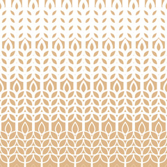 Wheat seamless pattern. Design wheat bread for prints. Repeated ear background. Repeating oat field. Texture malt. Beer grain. Rice flour. Bakery motif. Repeat graphic plant. Vector illustration © Omeris