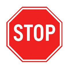 Red Octagon Stop Sign Illustrative Image Road Safety Awareness Signage Controlling Traffic Flow