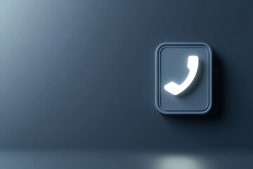 Modern Telephone Icon on Minimalist Dark Background for Communication