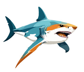 Shark Vector Art with Vibrant Colour Illustration