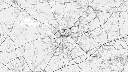 Minimalist Gutersloh Street Map with Labels and Neighborhoods