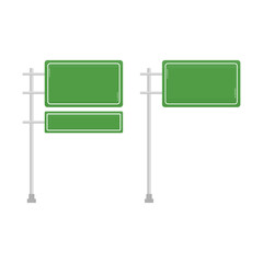 Directional Green Traffic Signs. Green Road Sign Illustration