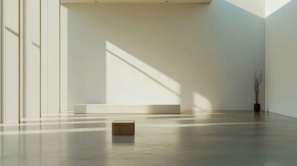 Minimalist Interior Space with Natural Light and Simple Furnishing