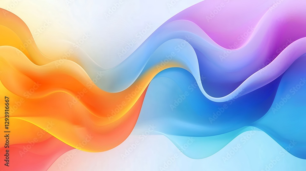 Poster abstract colorful wave background with smooth gradient texture and dynamic design