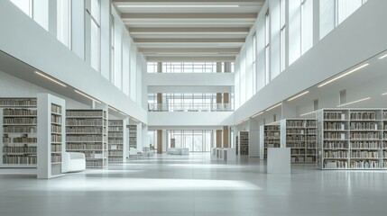 Modern Library Interior Design with Bright Natural Lighting