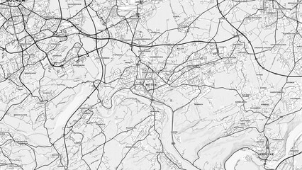 Minimalist Witten Street Map with Labels and Neighborhoods