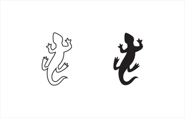 Naklejka premium animal vector lizard salamander gecko crocodile and reptiles icon, sign, symbol, logo, illustration, editable stroke, flat design style isolated on white linear