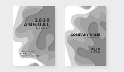 Gradient grey Brochure template layout design Corporate business annual report catalog magazine