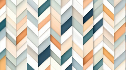 Abstract Geometric Chevron Pattern With Blue White and Orange Palette