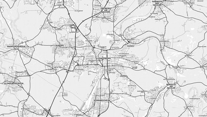 Minimalist Ludwigsburg Street Map with Labels and Neighborhoods