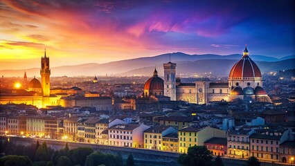 Obraz premium Florence Timelapse: Breathtaking Night to Day Transition over Iconic Cityscape
