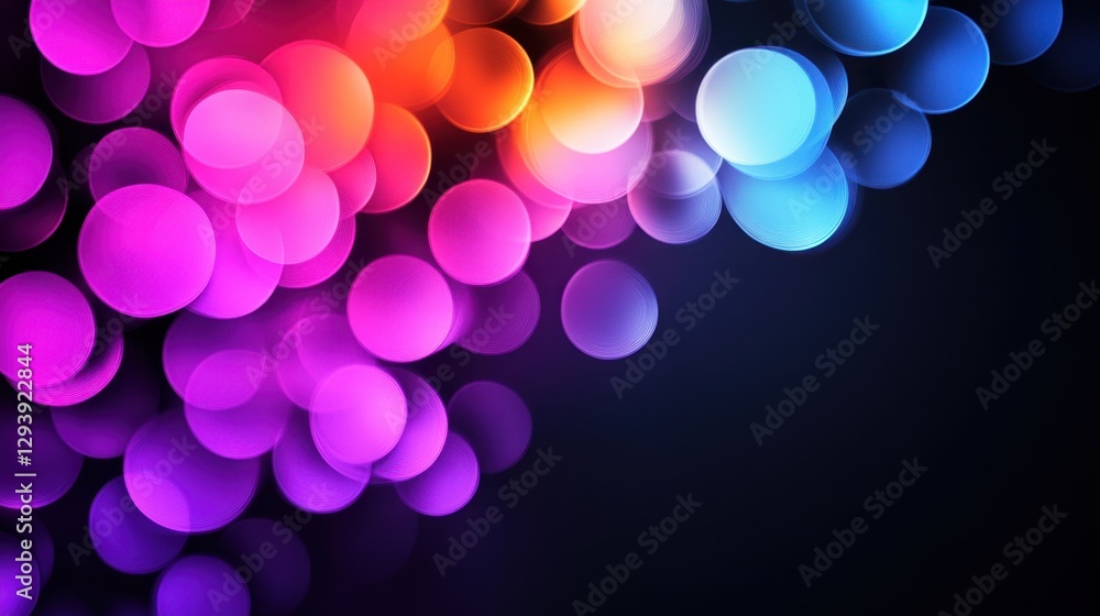 Poster a colorful background with many small circles of different colors. the circles are arranged in a way