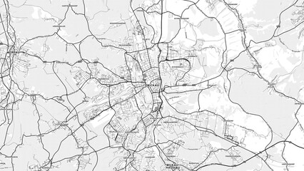 Minimalist Zwickau Street Map with Labels and Neighborhoods