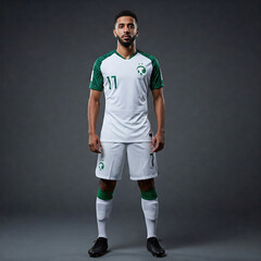 portrait of a saudi football soccer player isolated 