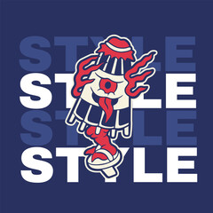 Vector image of Japanese demon Kasa-obake.	
