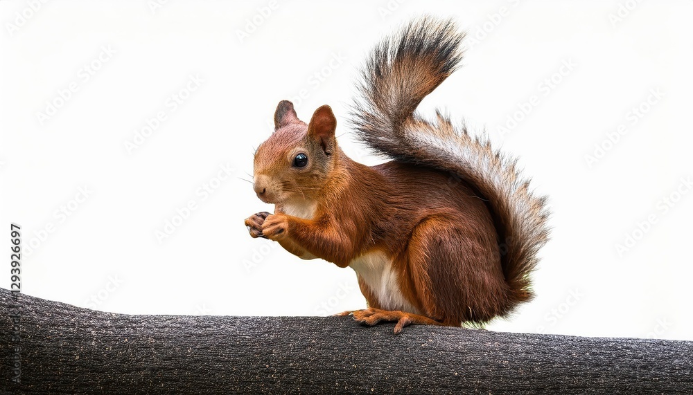Poster playful squirrel in isolated transparent background, capturing the agile grace of natures acrobatic 