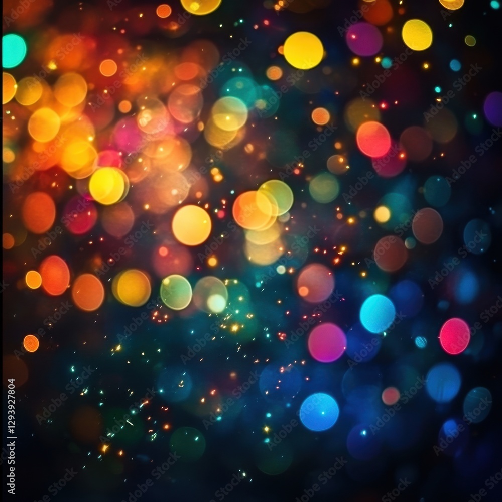 Poster abstract celebration of light and color festive bokeh background with sparkling particles and vibran