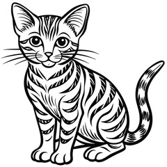 Obraz premium Hand drawn cat outline illustration